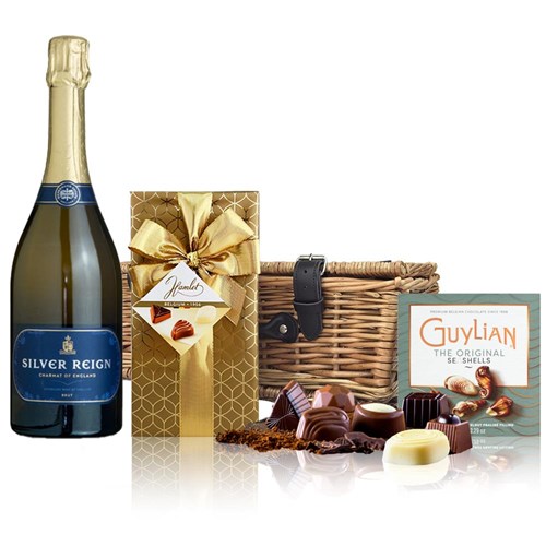 Silver Reign Brut English Sparkling 75cl And Chocolates Hamper